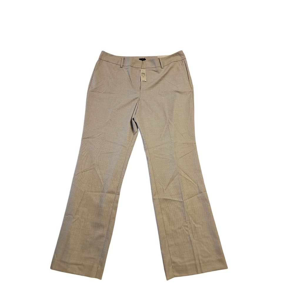 Ann Taylor Womens Tan White Textured Straight Leg Dress Pants Size 16‎ NWT